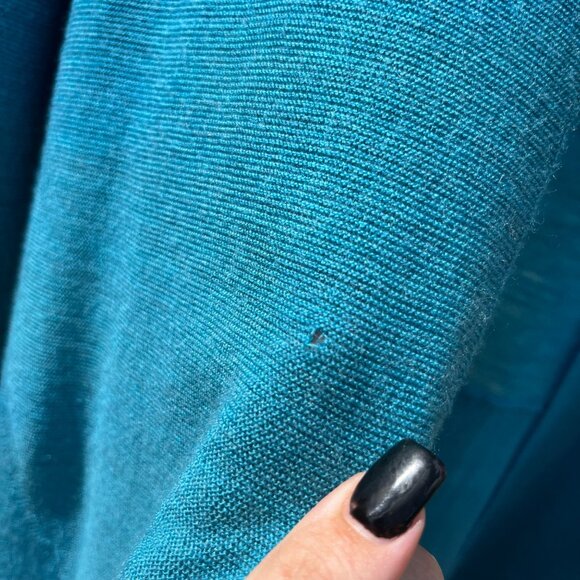 Eileen Fisher Blue 100% Merino Wool Open Front Cardigan Size S - Picture 8 of 9